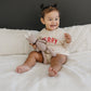 MERRY Graphic Organic Cotton Oversized Sweatshirt Romper - Baby Boy Bubble Romper - Baby Girl Outfit - Christmas Baby Outfit Winter Xmas