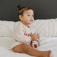 MERRY Graphic Organic Cotton Oversized Sweatshirt Romper - Baby Boy Bubble Romper - Baby Girl Outfit - Christmas Baby Outfit Winter Xmas