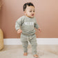 MERRY Graphic Organic Cotton 2pc Jogger Set - Baby Sweatsuit - Crewneck Sweatshirt & Pants - Christmas Baby Outfit Winter - Girl Boy Outfit