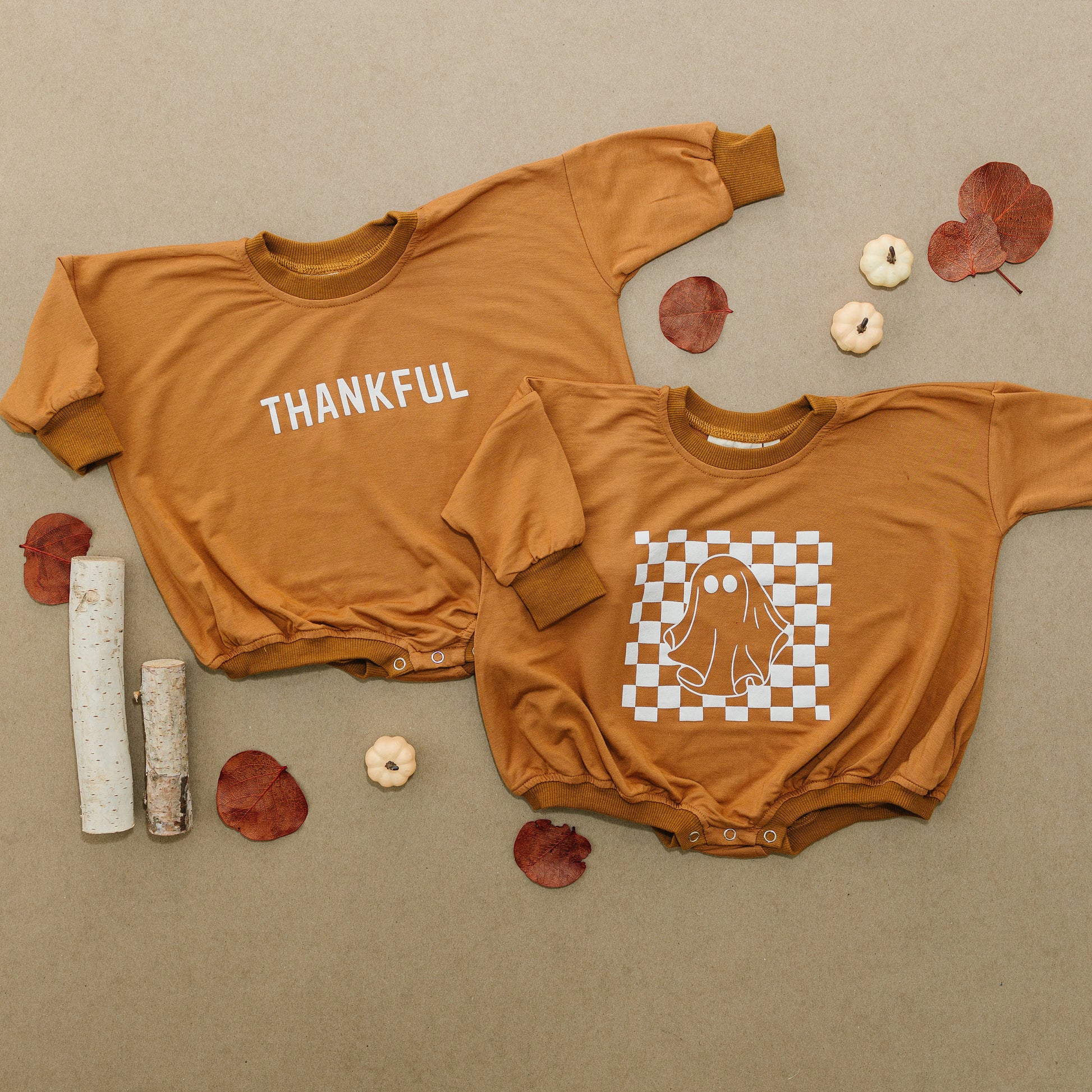 Thankful Graphic Oversized Bamboo Sweatshirt Romper