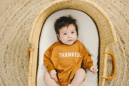 Thankful Graphic Oversized Bamboo Sweatshirt Romper