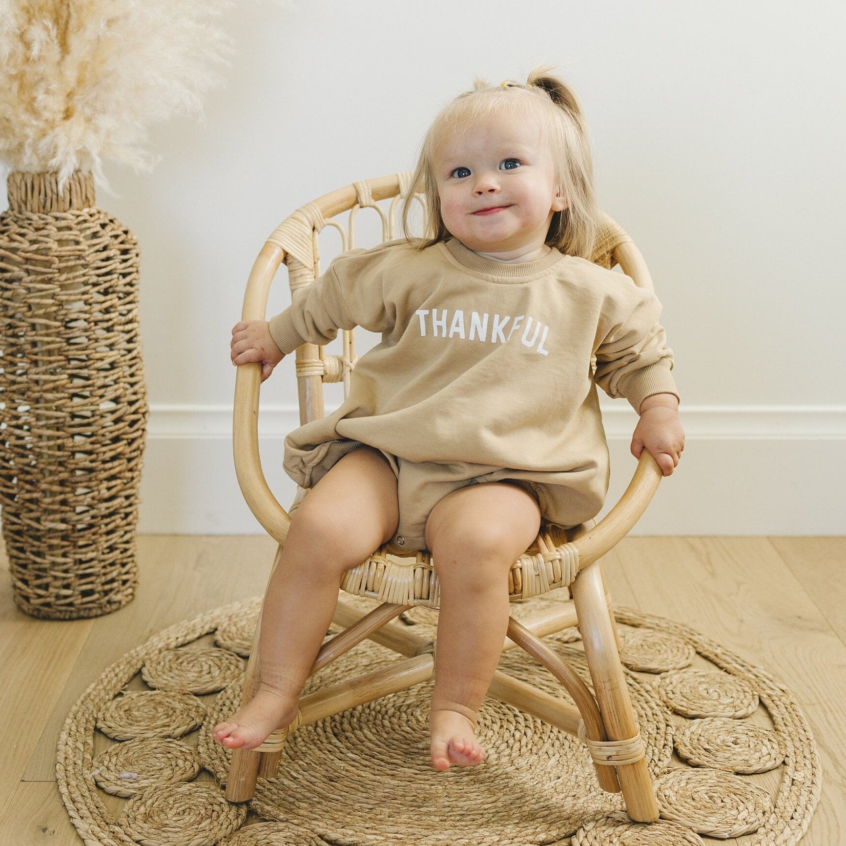 Thankful Graphic Oversized Sweatshirt Romper