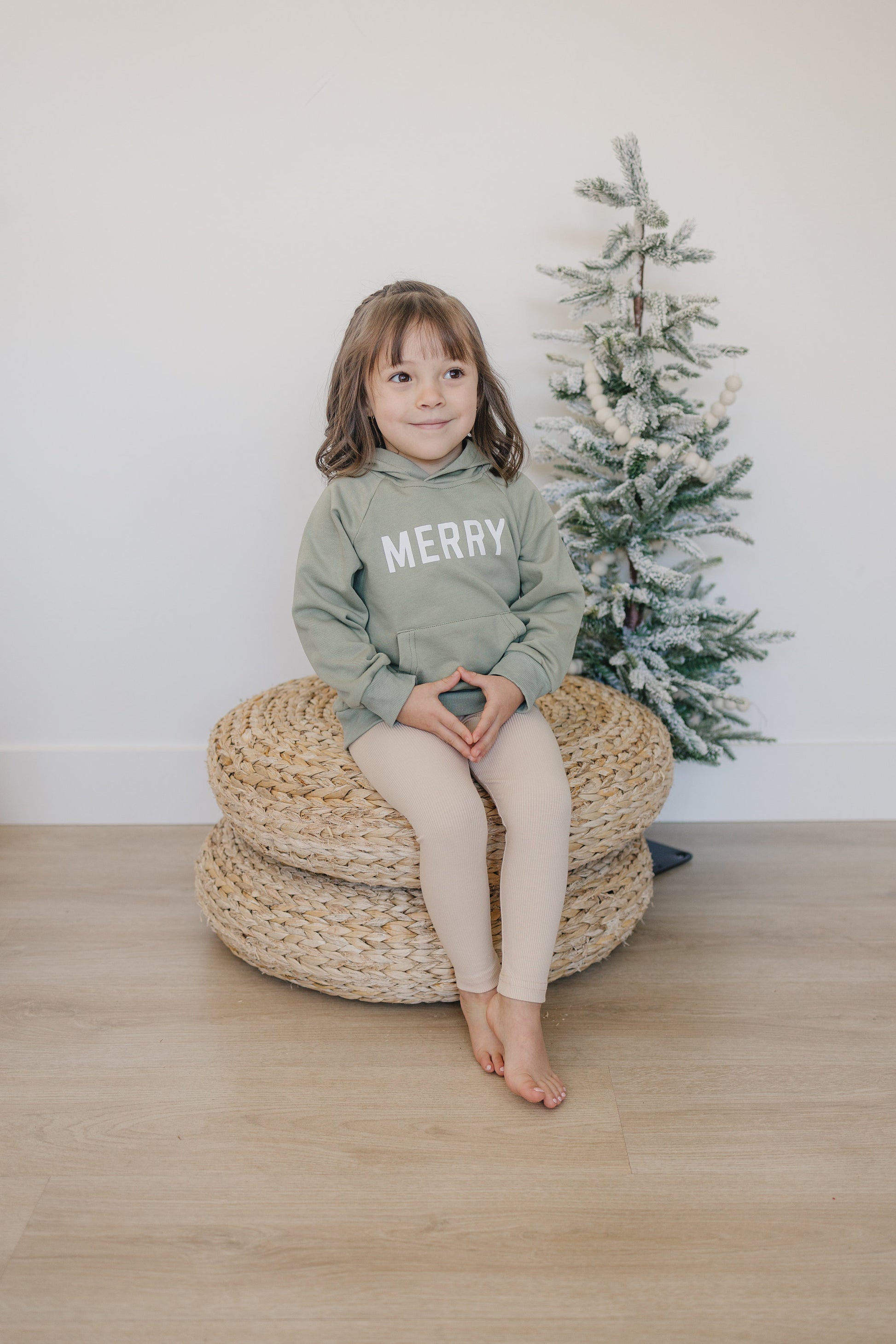 MERRY Christmas Graphic Hoodie - Merry Christmas Hooded Sweatshirt - Baby Boy or Girl - Toddler - Green - Christmas Shirt Outfit Hoodie