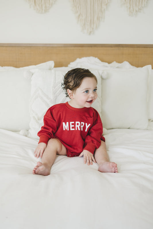 Merry Graphic Oversized Sweatshirt Romper