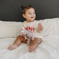 MERRY Graphic Organic Cotton Oversized Sweatshirt Romper - Baby Boy Bubble Romper - Baby Girl Outfit - Christmas Baby Outfit Winter Xmas