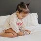 MERRY Graphic Organic Cotton Oversized Sweatshirt Romper - Baby Boy Bubble Romper - Baby Girl Outfit - Christmas Baby Outfit Winter Xmas