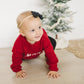 Merry Embroidered Oversized Chunky Knit Sweater - Red Christmas Sweater - Girl Boy Baby Toddler - Merry Christmas - Xmas Theme