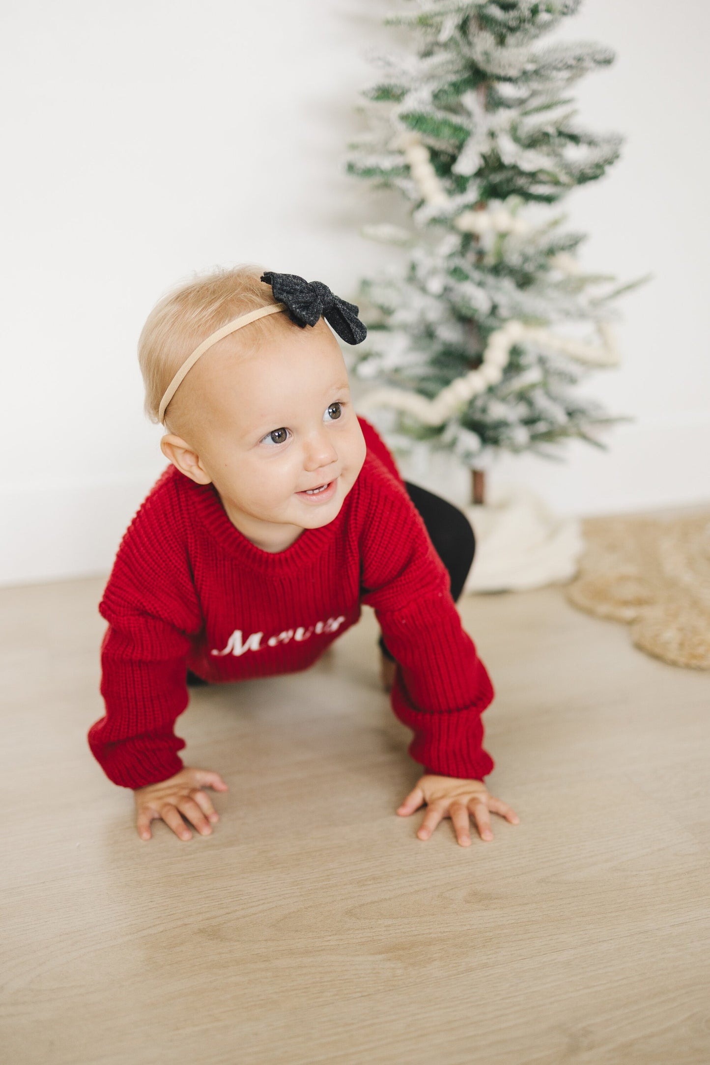 Merry Embroidered Oversized Chunky Knit Sweater - Red Christmas Sweater - Girl Boy Baby Toddler - Merry Christmas - Xmas Theme