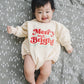 MERRY AND BRIGHT Christmas Graphic Oversized Sweatshirt Romper - Baby Bubble Romper - Bubble Romper - Baby Boy Outfit - Baby Girl - Neutral