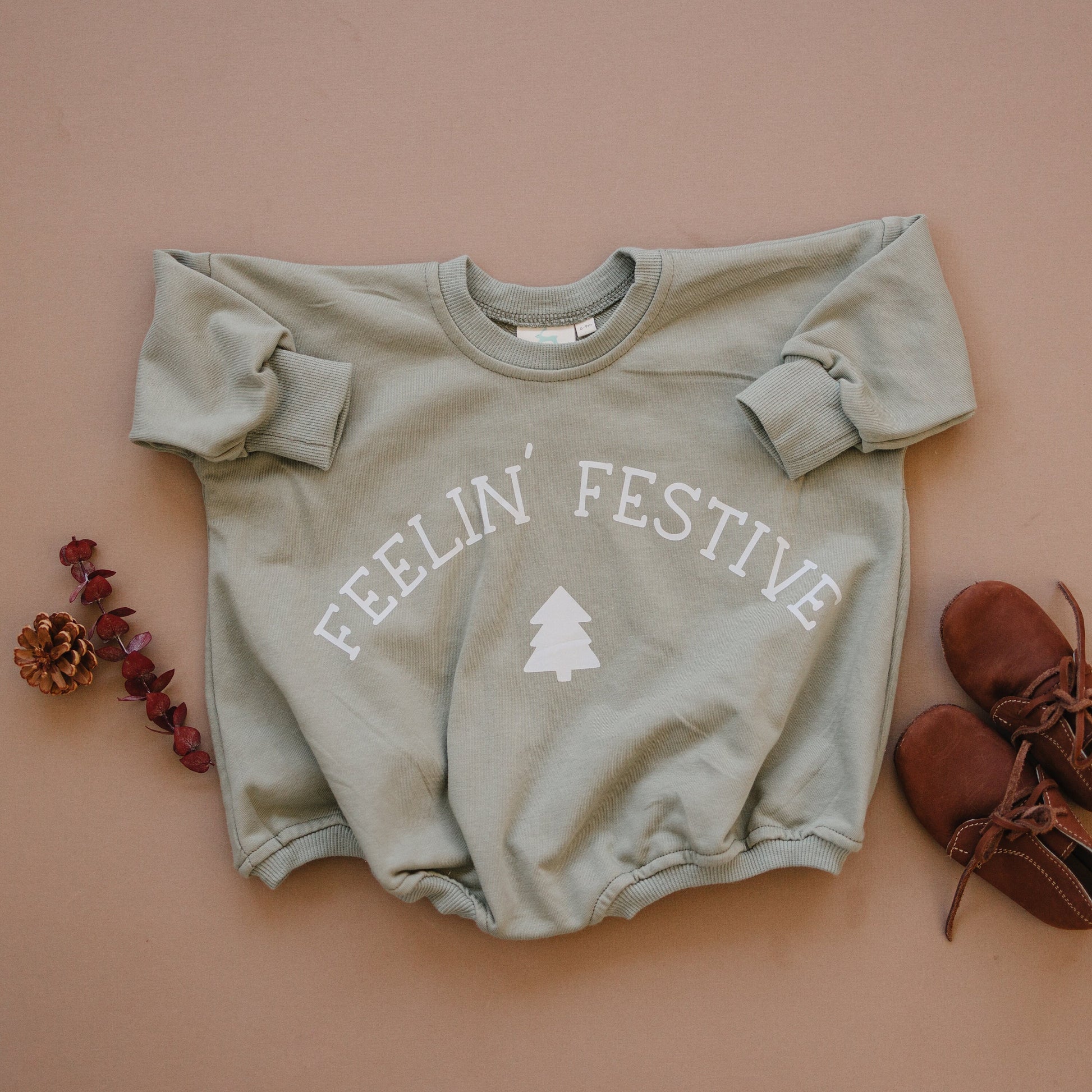 Feelin' Festive Christmas Oversized Sweatshirt Romper