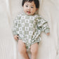 Checkered Christmas Tree Bamboo Bubble Romper