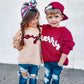 Joy Hand Embroidered Chunky Knit Sweater for Babies & Toddlers - Christmas Embroidered Baby Sweater - Baby Boy or Girl