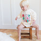 HOLLY JOLLY VIBES Christmas Graphic Oversized Sweatshirt Romper - Baby Bubble Romper - Bubble Romper - Baby Boy Outfit - Baby Girl - Retro