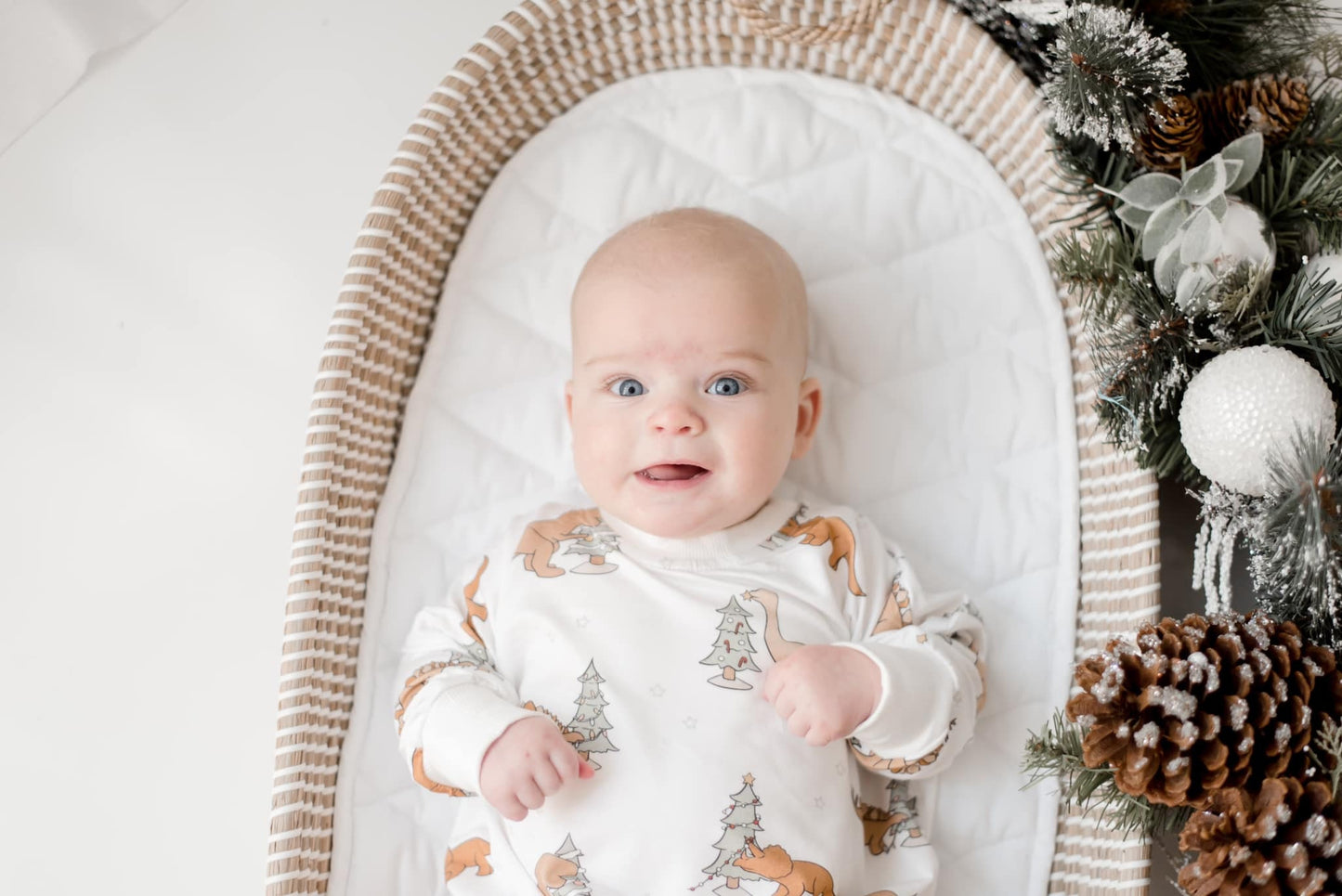 Christmas Tree-Rex Bamboo Bubble Romper