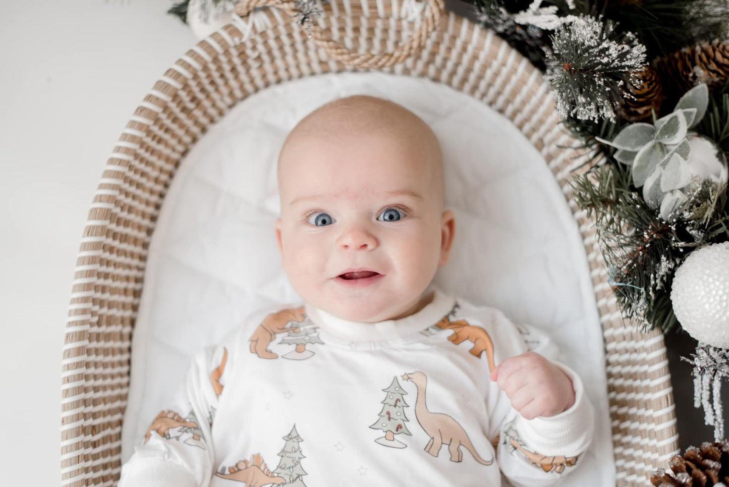 Christmas Tree-Rex Bamboo Bubble Romper