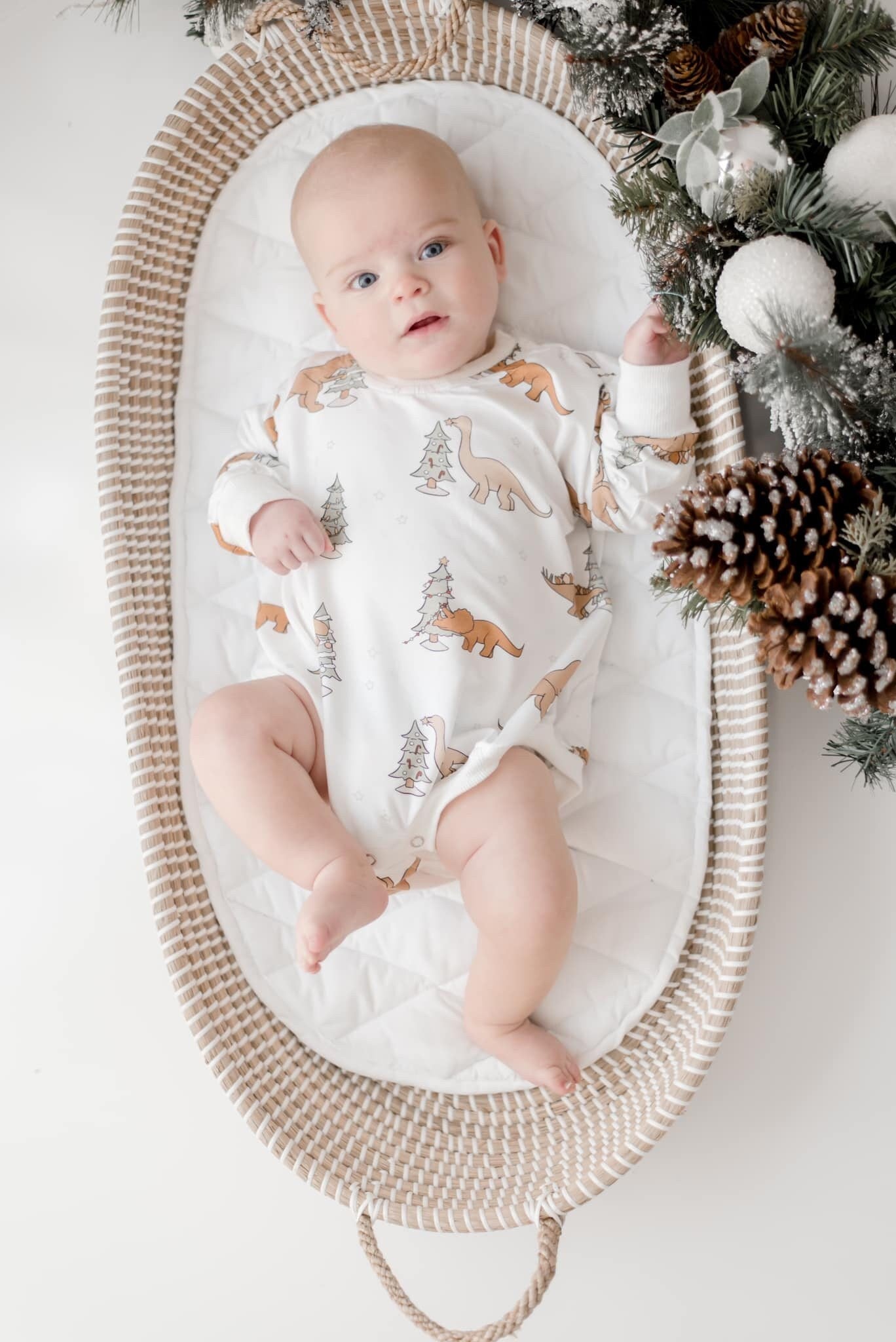 Christmas Tree-Rex Bamboo Bubble Romper