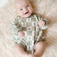 Checkered Christmas Tree Bamboo Bubble Romper