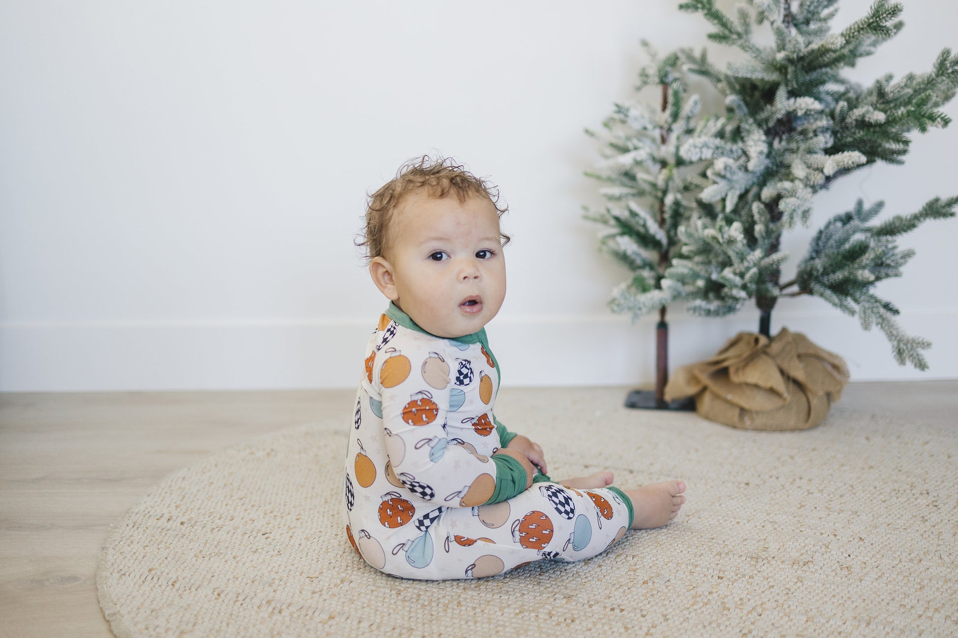 Christmas Ornament Bamboo Zippy Romper