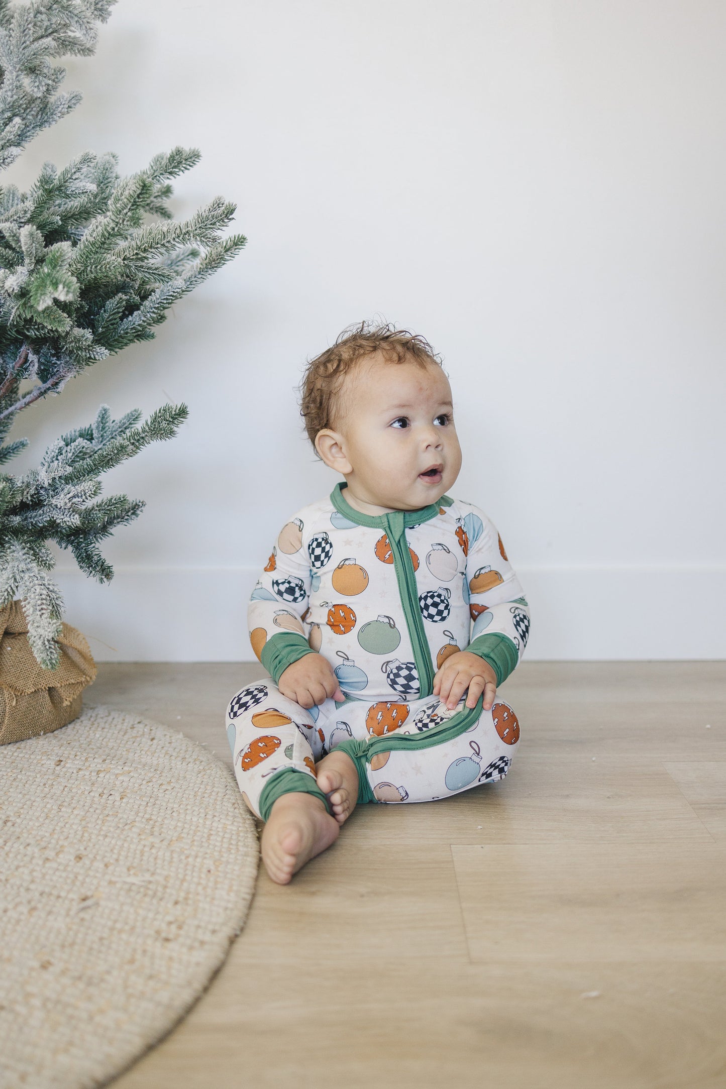 Christmas Ornament Bamboo Zippy Romper