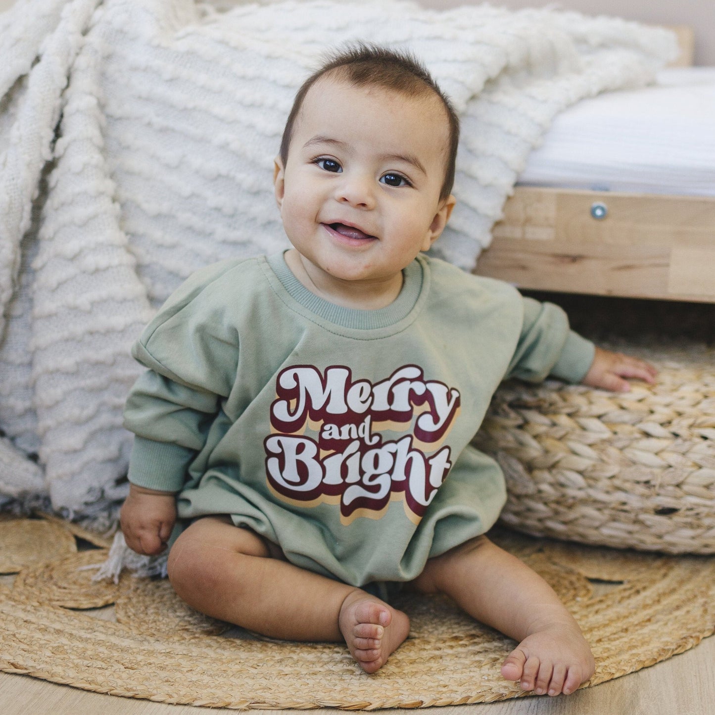 Merry and Bright Oversized Sweatshirt Romper