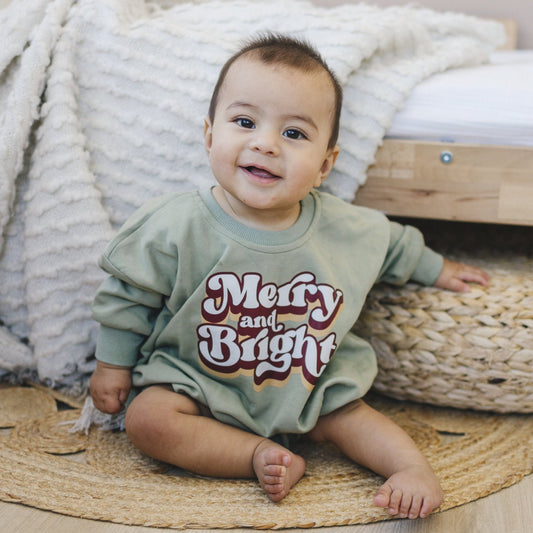 Merry and Bright Oversized Sweatshirt Romper