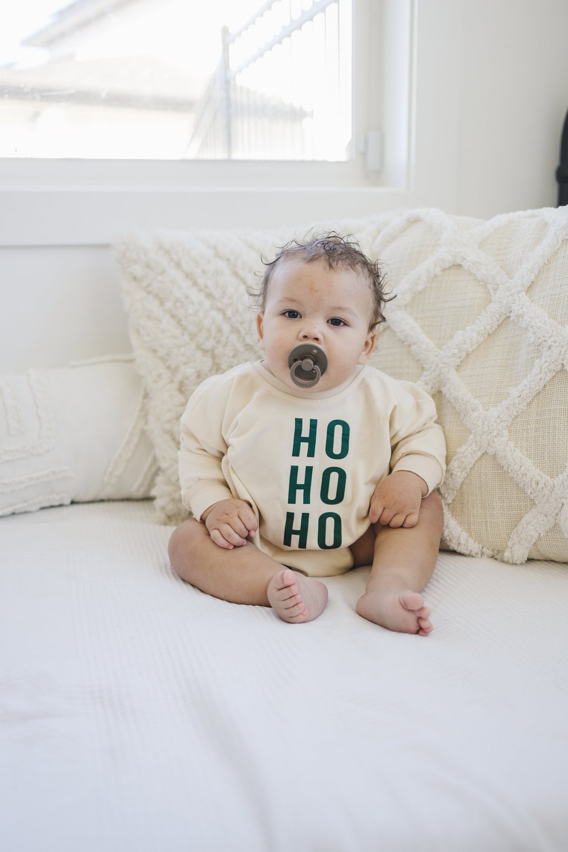HO HO HO Christmas Oversized Sweatshirt Romper