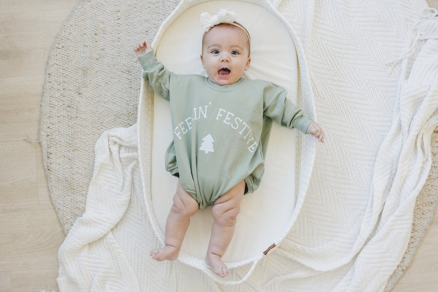 Feelin' Festive Christmas Oversized Sweatshirt Romper