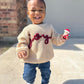 Joy Hand Embroidered Chunky Knit Sweater for Babies & Toddlers - Christmas Embroidered Baby Sweater - Baby Boy or Girl