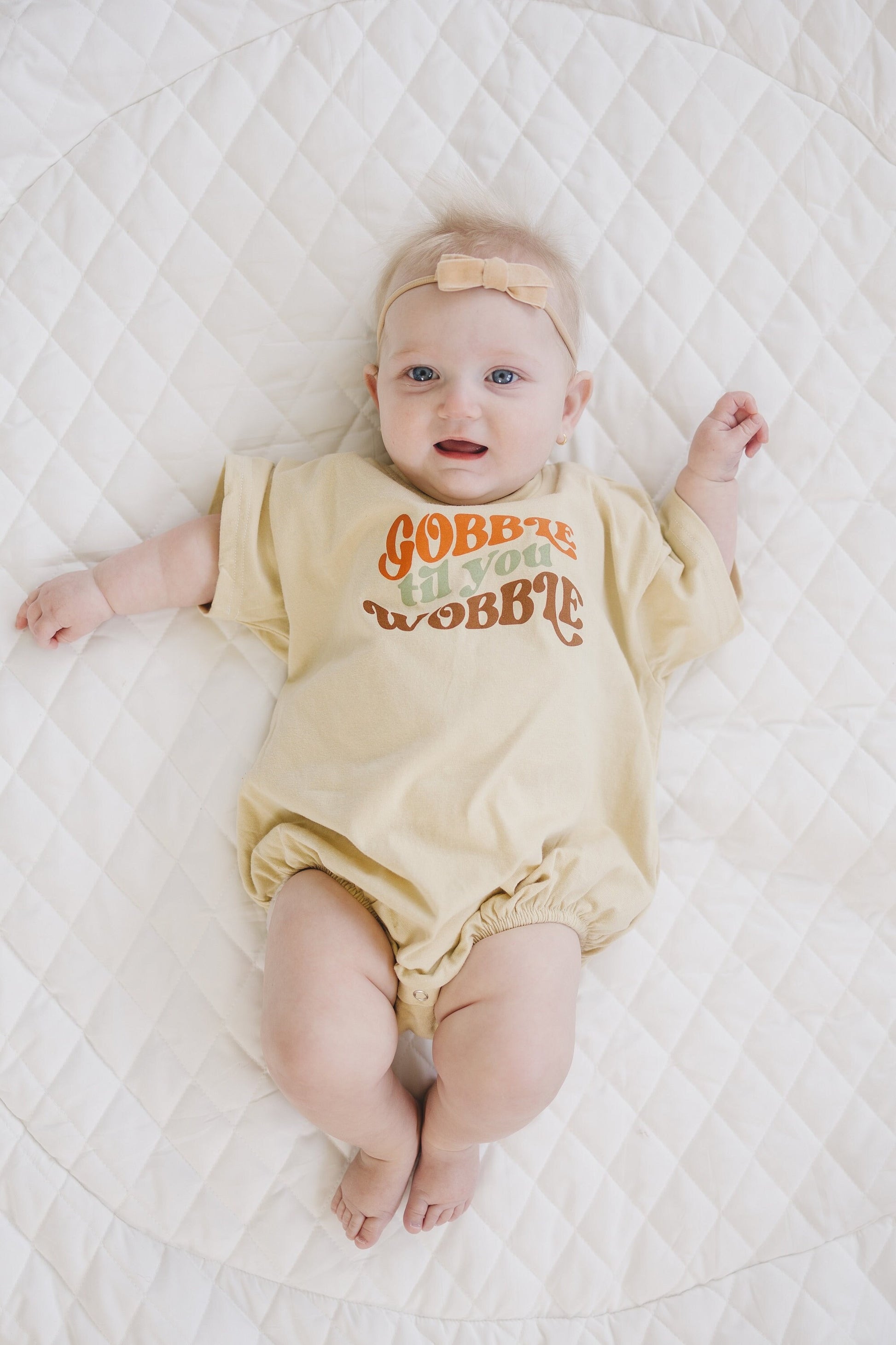 Gobble Til You Wobble Oversized T-Shirt Romper - Thanksgiving Shirt Tee Outfit Clothes - Boy Girl Neutral - Thanksgiving Outlet