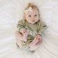 MERRY Christmas Graphic Oversized Sweatshirt Romper - Baby Bubble Romper - Baby Boy Outfit - Girl - Toddler - Green - X-Mas Sweatshirt Top