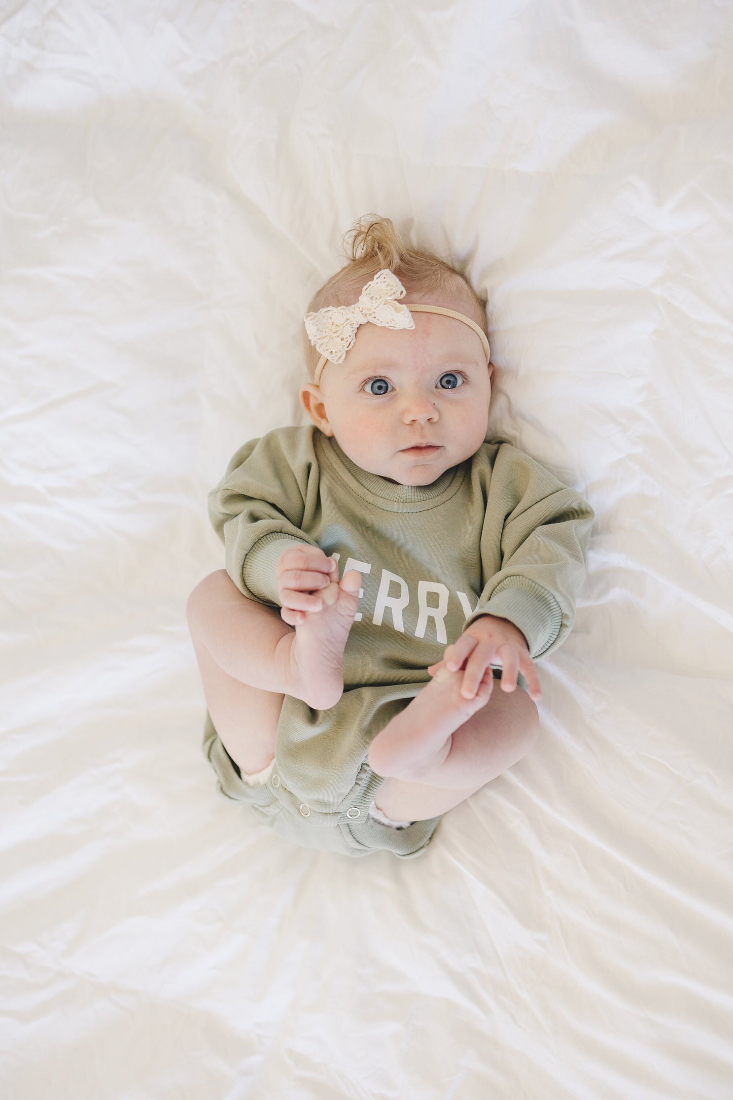 MERRY Christmas Graphic Oversized Sweatshirt Romper - Baby Bubble Romper - Baby Boy Outfit - Girl - Toddler - Green - X-Mas Sweatshirt Top