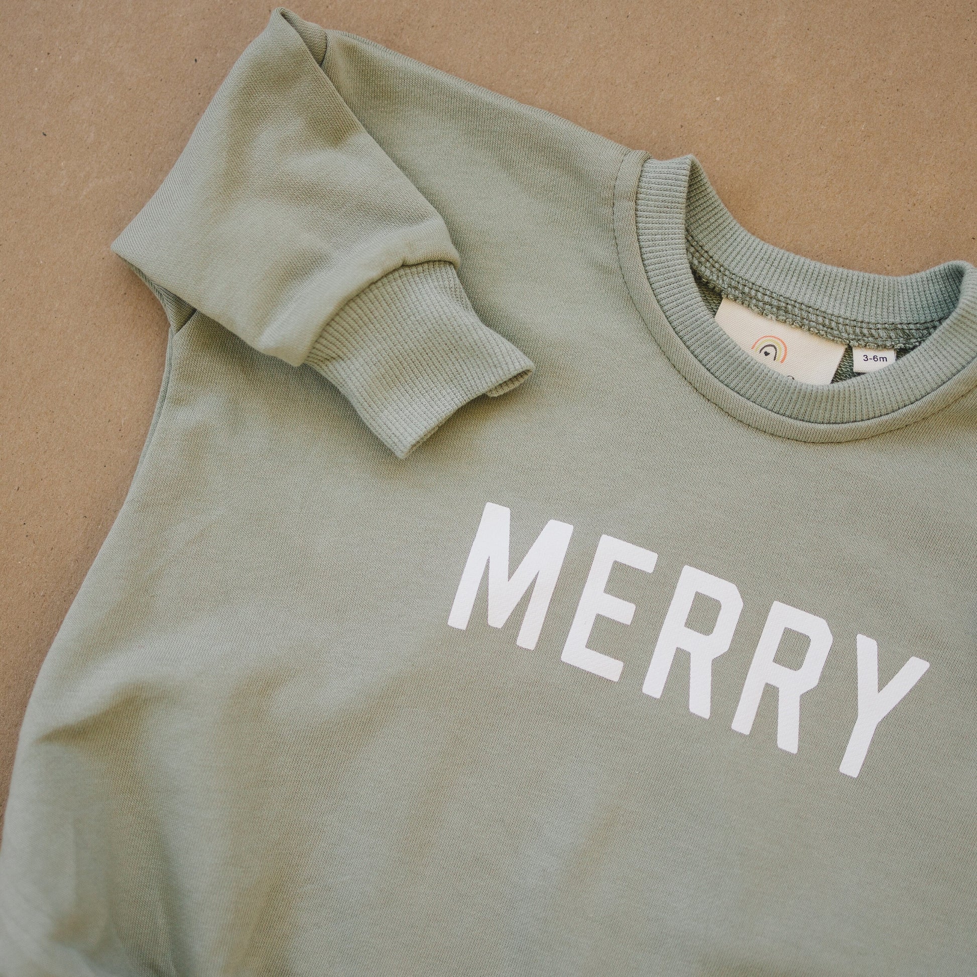 MERRY Christmas Graphic Oversized Sweatshirt Romper - Baby Bubble Romper - Baby Boy Outfit - Girl - Toddler - Green - X-Mas Sweatshirt Top