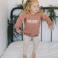 MERRY Graphic Organic Cotton Crewneck Sweatshirt - Baby Sweatshirt - Toddler Crewneck Sweatshirt - Christmas Baby Winter - Girl Boy Crew