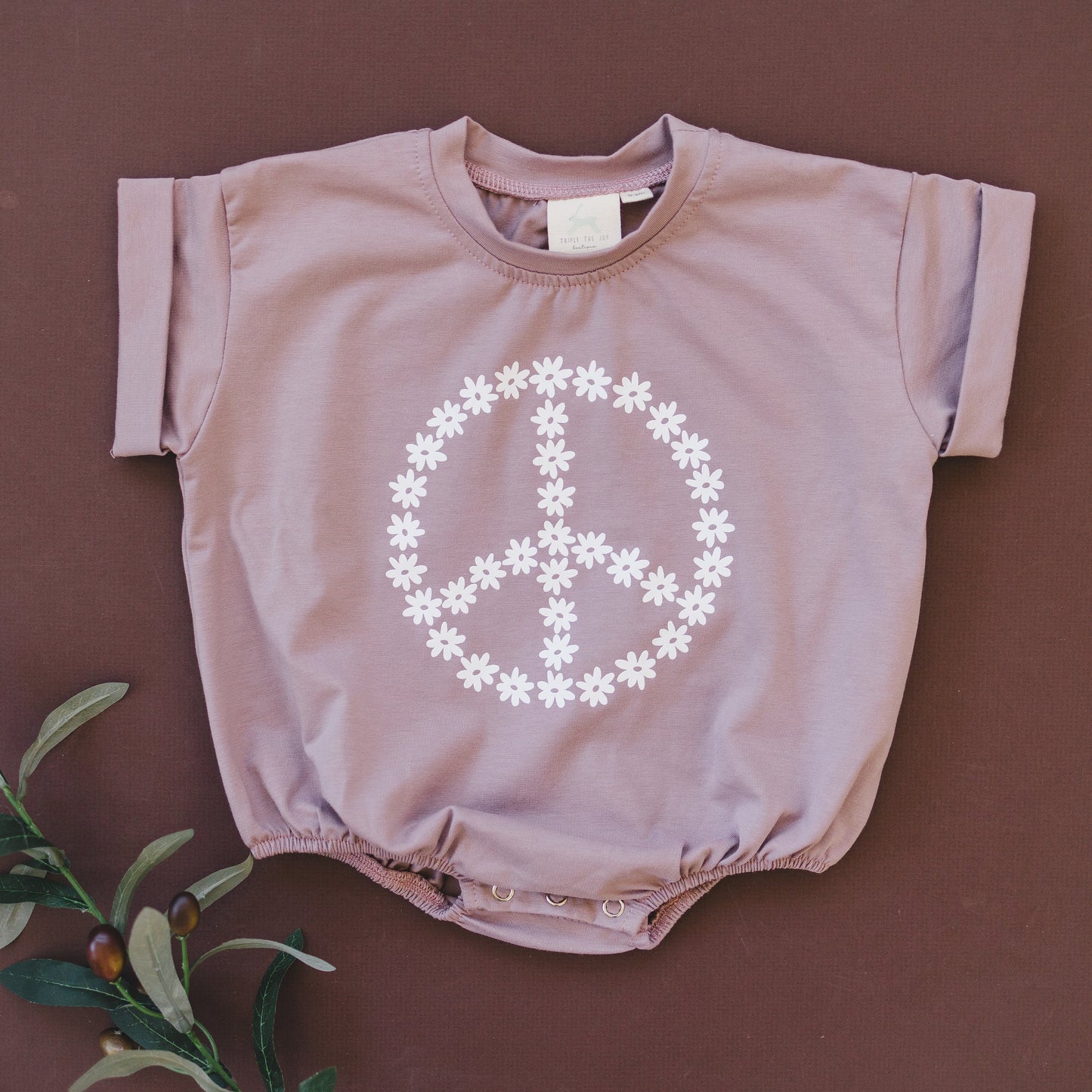 Daisy Peace Sign T-Shirt Romper