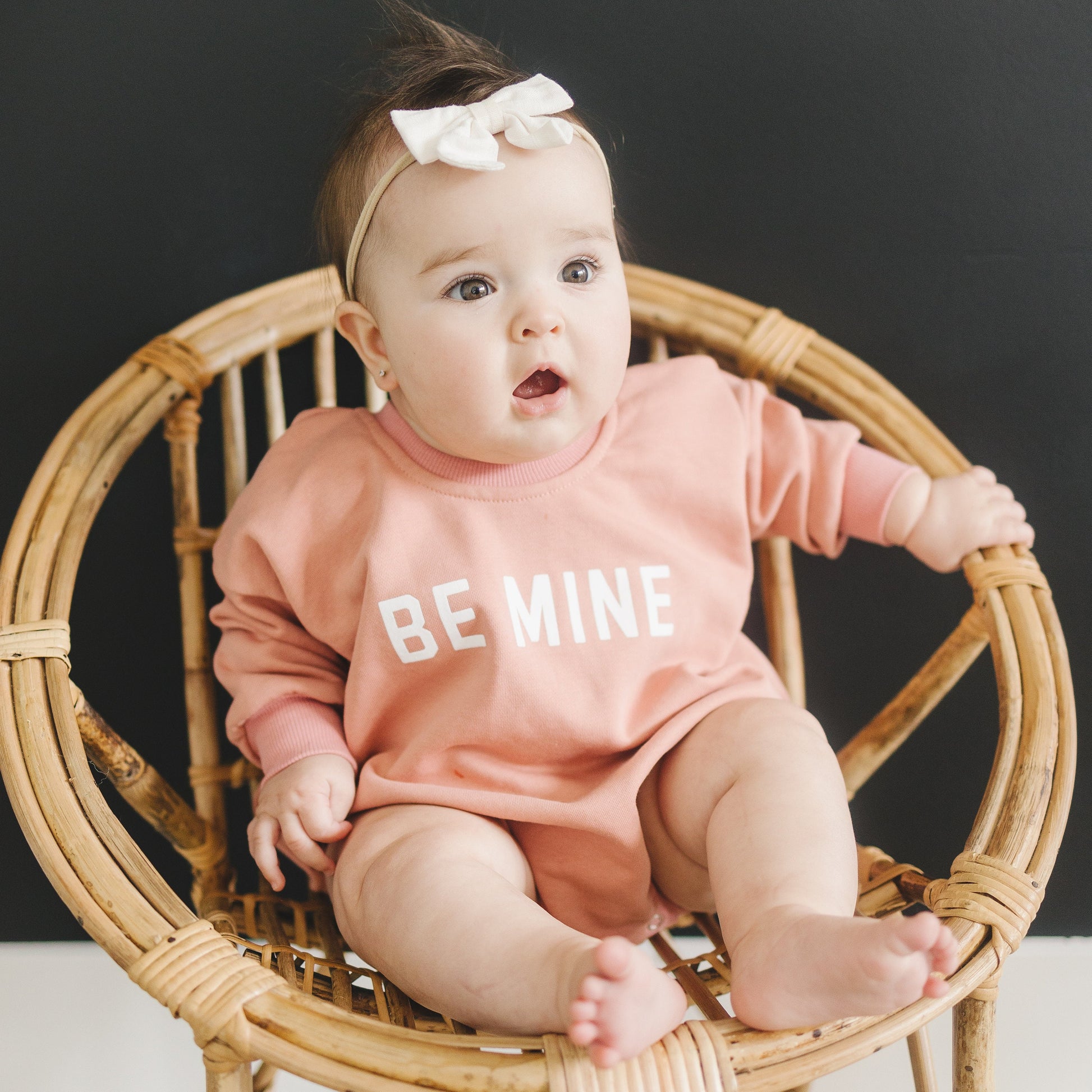 BE MINE Valentine's Day Graphic Oversized Sweatshirt Romper - Sweatshirt Bubble Romper - Baby Boy Clothes - Valentines - Baby Girl - VDay