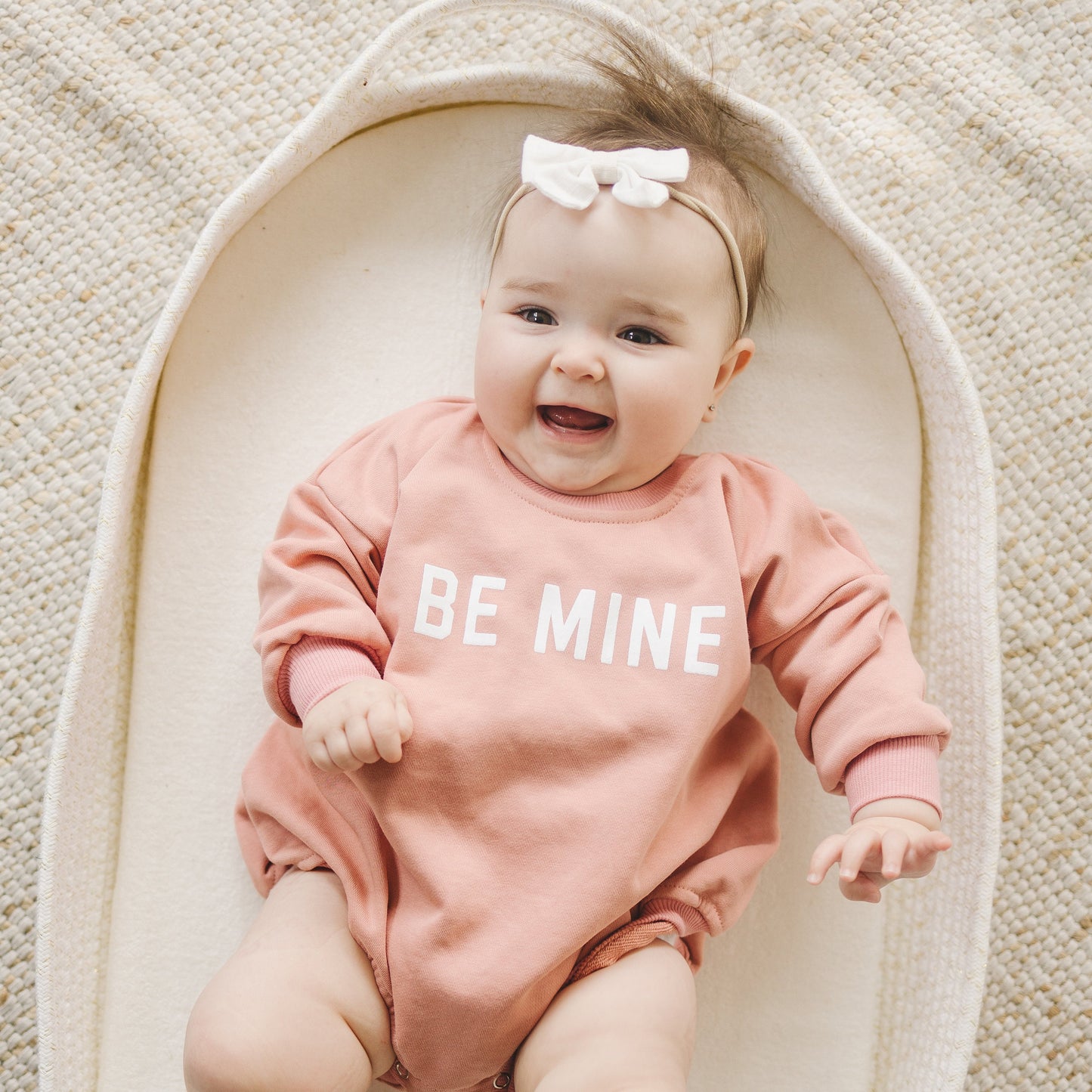 BE MINE Valentine's Day Graphic Oversized Sweatshirt Romper - Sweatshirt Bubble Romper - Baby Boy Clothes - Valentines - Baby Girl - VDay