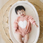 Distressed Heart Graphic Oversized Sweatshirt Romper - Grunge Heart Sweatshirt Bubble Romper - Baby Girl Clothes - V-Day - Valentines Day