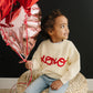 XOXO Hand Embroidered Chunky Knit Sweater for Babies & Toddlers - Valentine's Day Embroidered Baby Sweater - Baby Boy or Girl - Red VDay