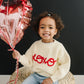 XOXO Hand Embroidered Chunky Knit Sweater for Babies & Toddlers - Valentine's Day Embroidered Baby Sweater - Baby Boy or Girl - Red VDay