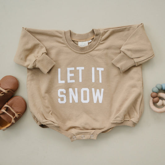 Let It Snow Oversized Sweatshirt Romper - more colors