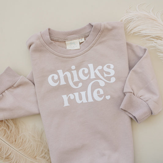 Chicks Rule Oversized Crewneck Sweatshirt